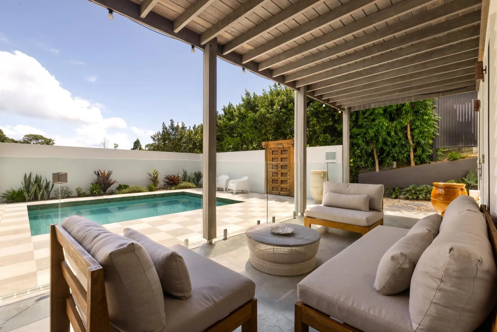 Palmcliff House | Architectural Coastal Pad | Pool & Firepit