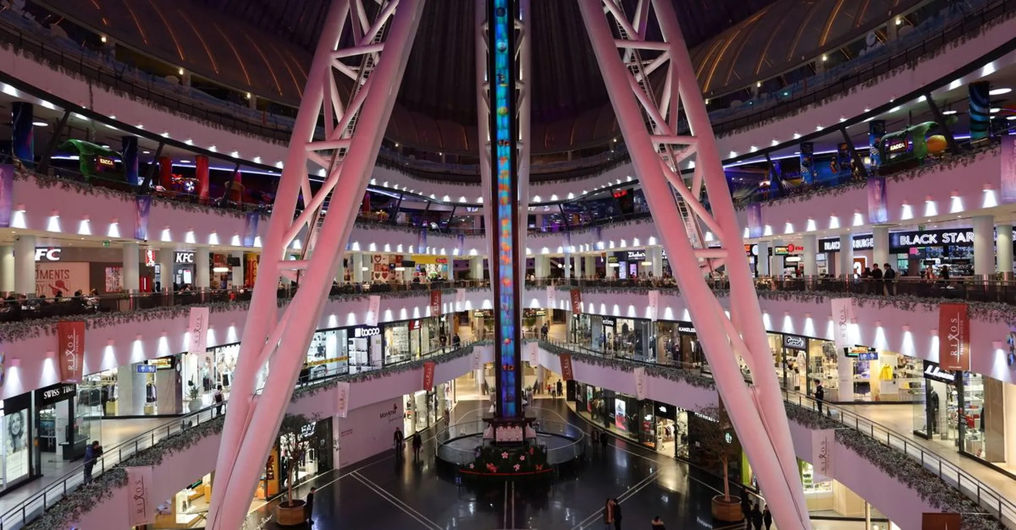 The bright, spacious interior of a modern South Florida mall