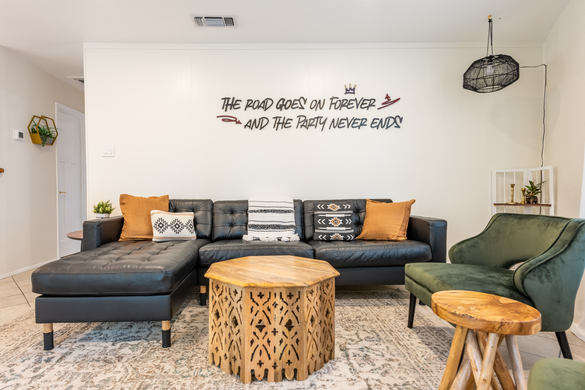 Hexagon bungalow at Beer Ranch Project Inn in downtown Wimberley, Texas