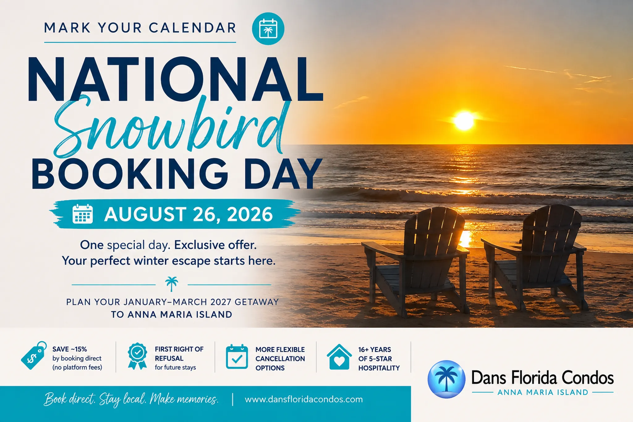 National Snowbird Booking Day 2026: Plan Your Winter Escape to Anna Maria Island 🌴