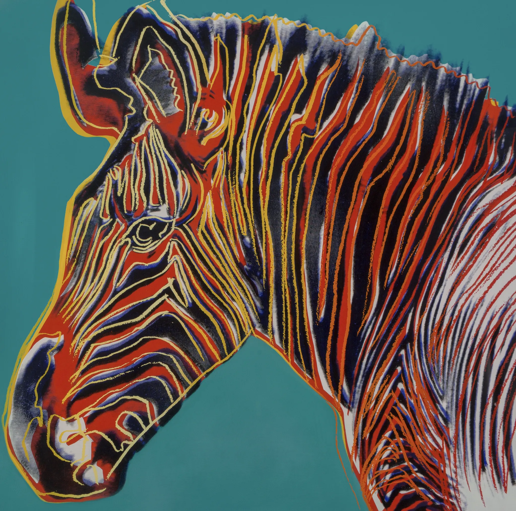 A zebra painting in the Andy Warhol Museum