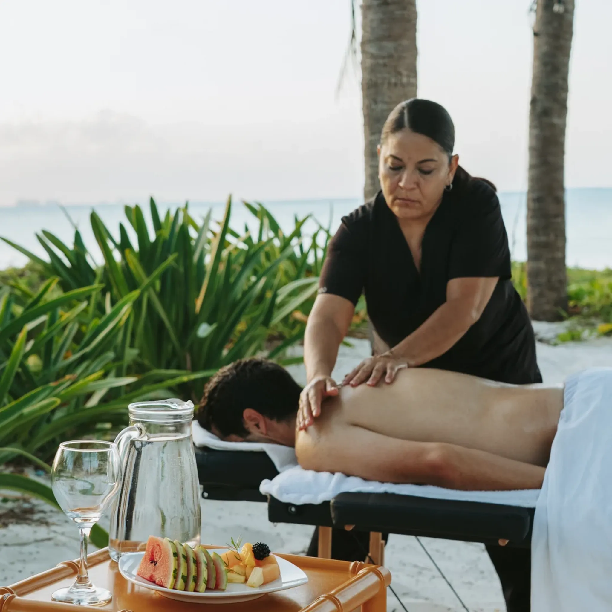 Massage service in a luxury private beachfront villa in Cancun