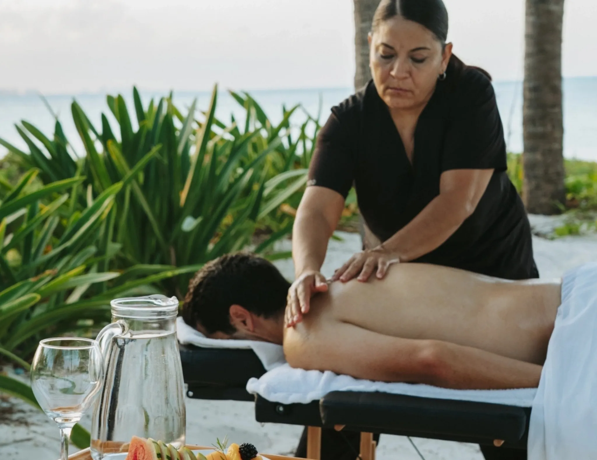 Relaxing massage experience at a luxury villa in Riviera Maya