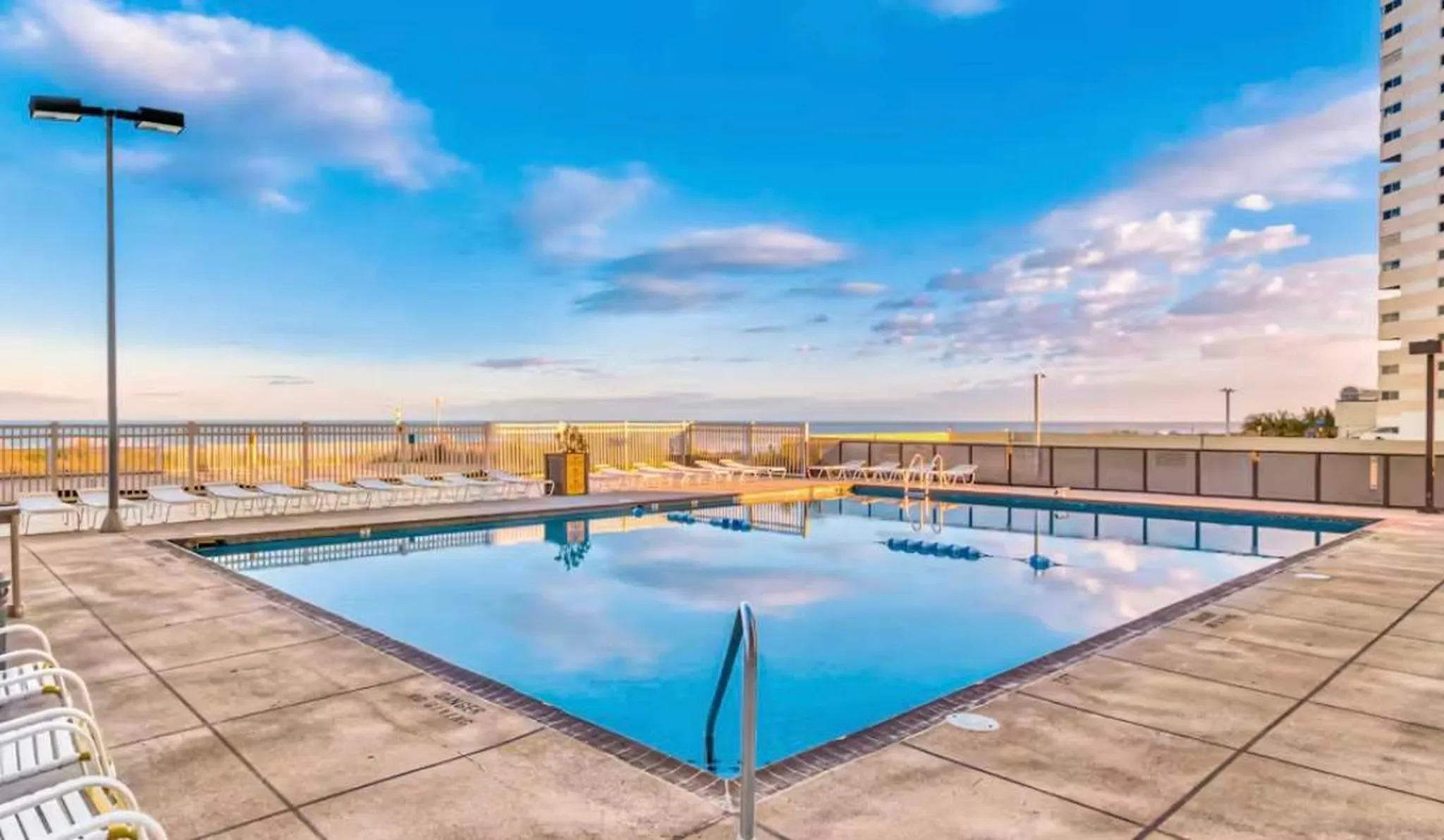 The Golden Sands outdoor pool and sundeck overlooking the Atlantic