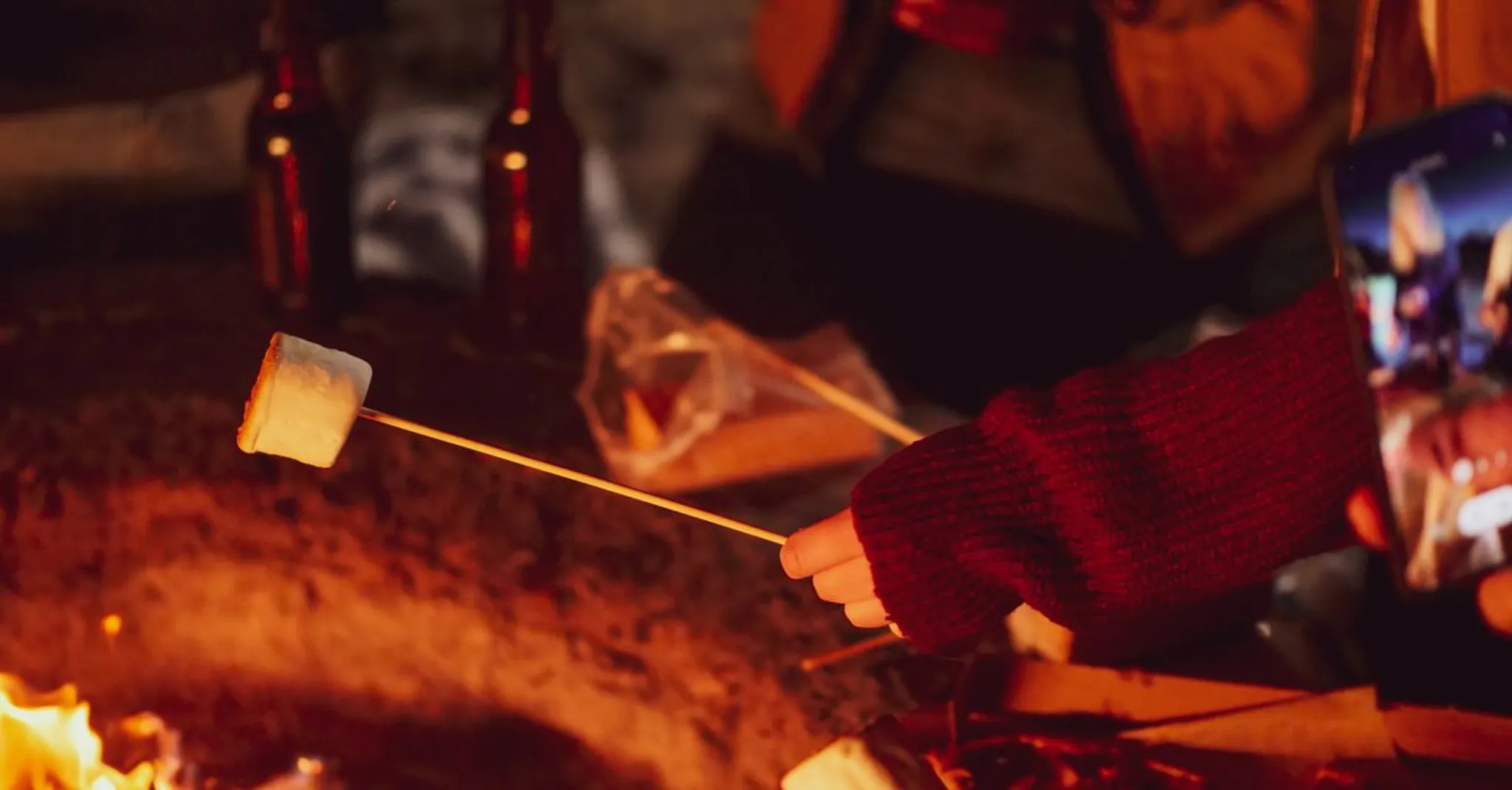 Fire Pit Nights in Winter: Campfire Cooking and S'mores at a Mountain Rest, SC Cabin