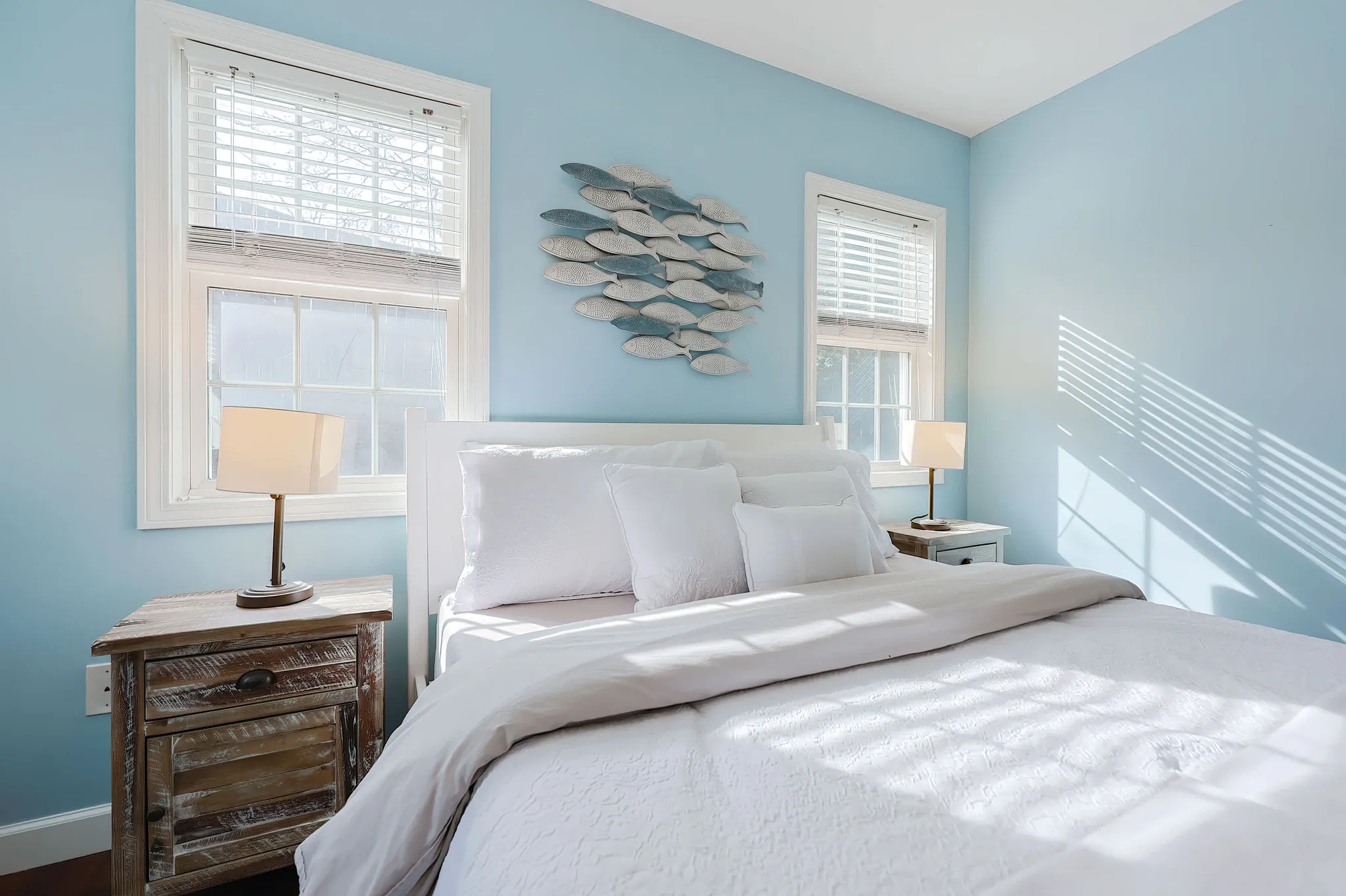Warm, close-up still-life detail in a bright Cape Cod home