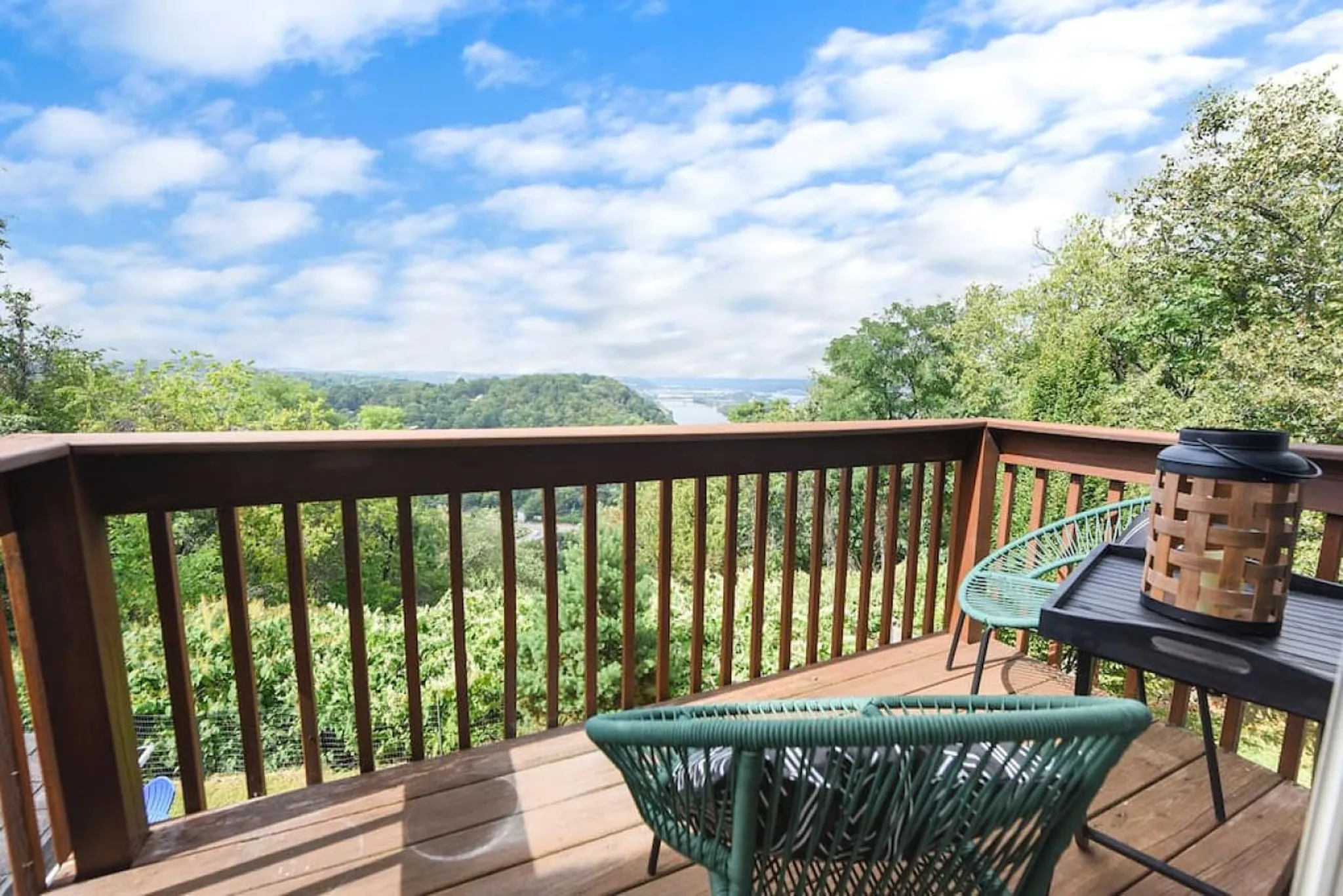 Deck overlooking the Ohio River from a HostWise home