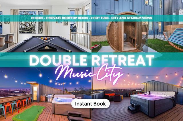 Two Homes: Hot Tub & Rooftop Deck in Nashville