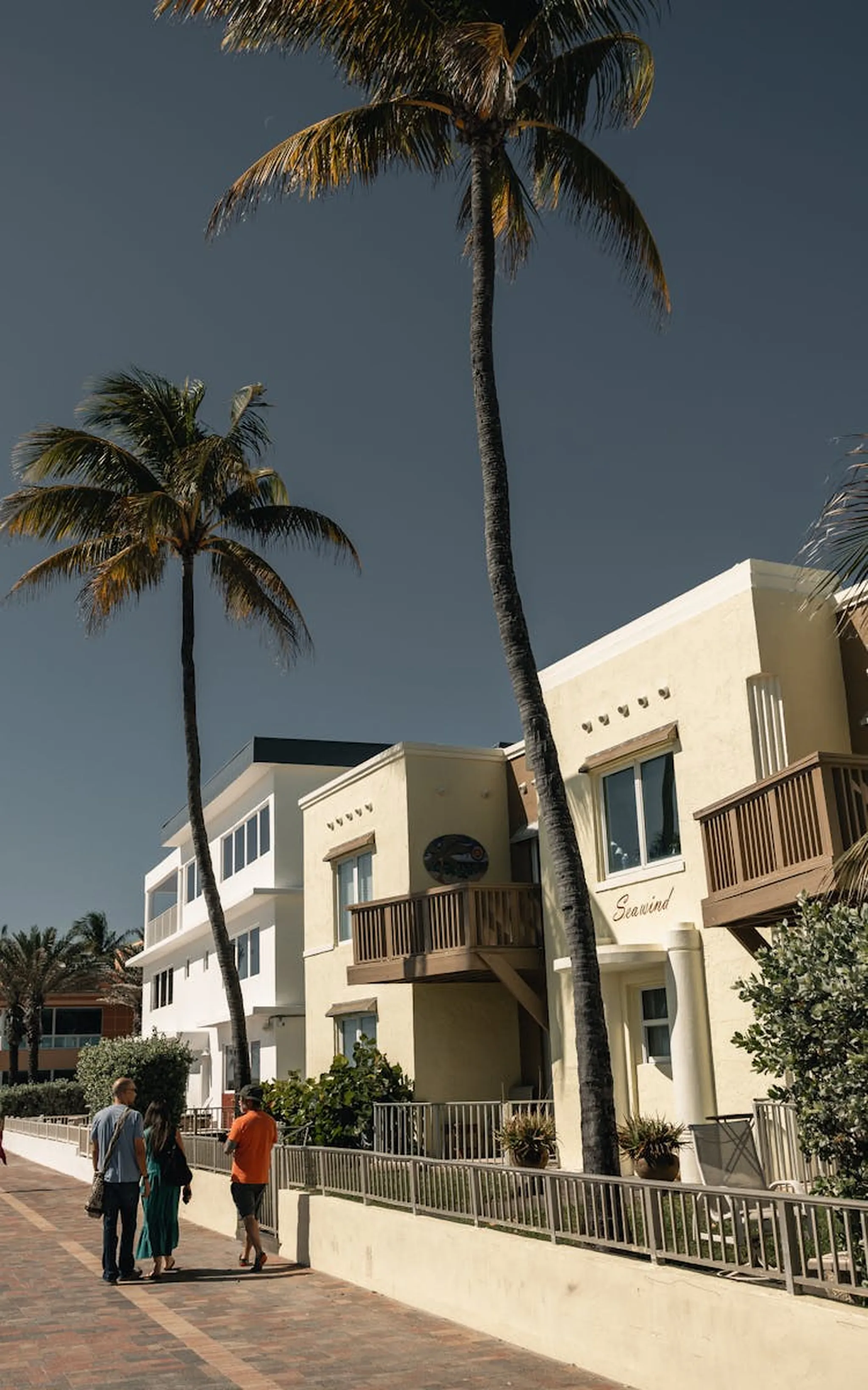 The palm-lined Hollywood Beach Broadwalk along the oceanfront