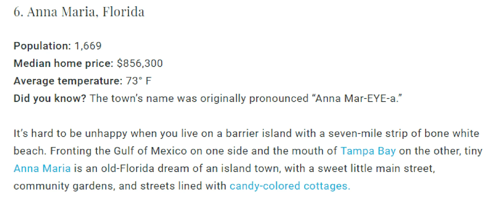 Anna Maria Island – Voted 6th Happiest Seaside Town in U.S.