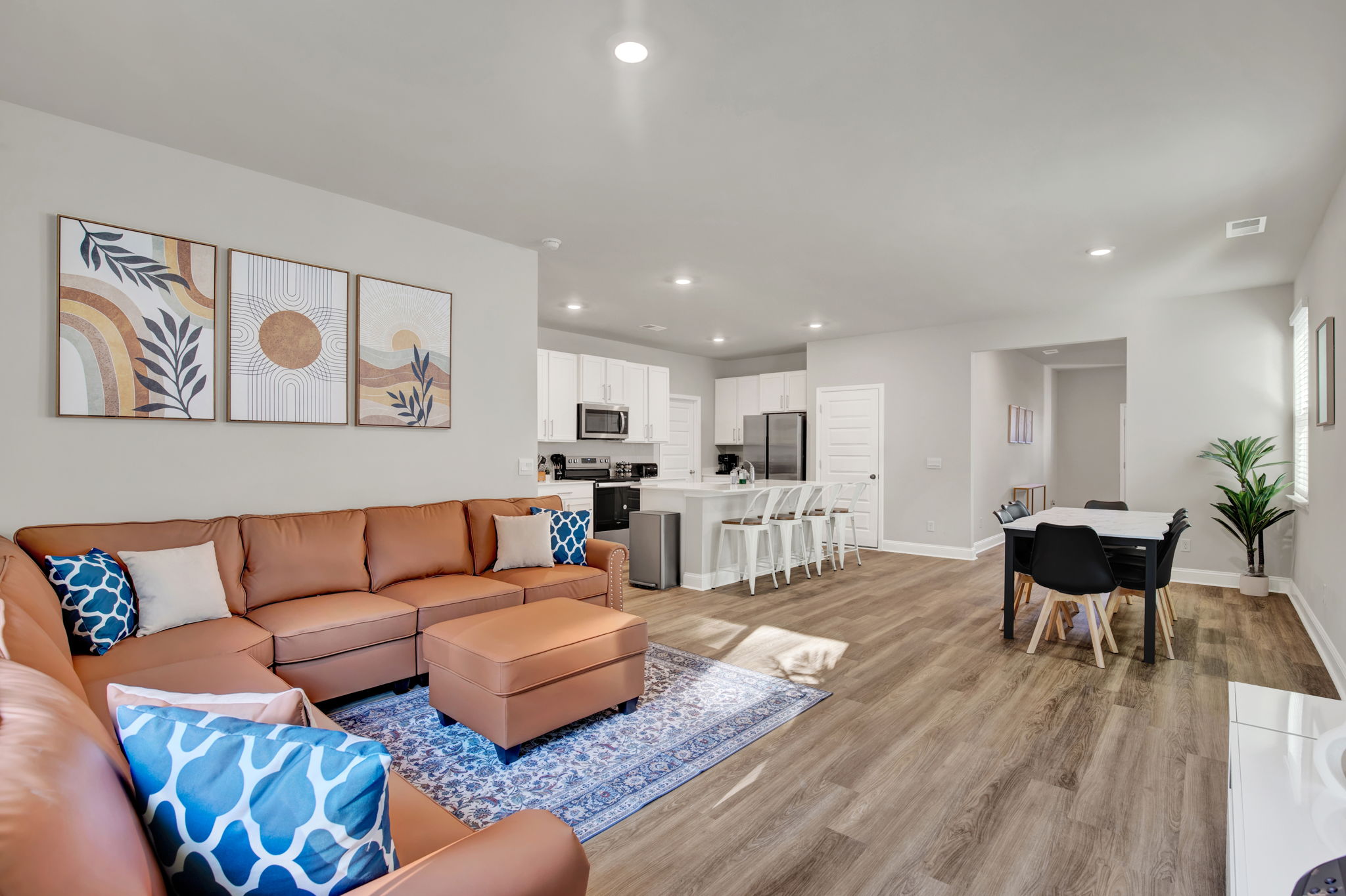 Open living space in the Port Wentworth five-king home