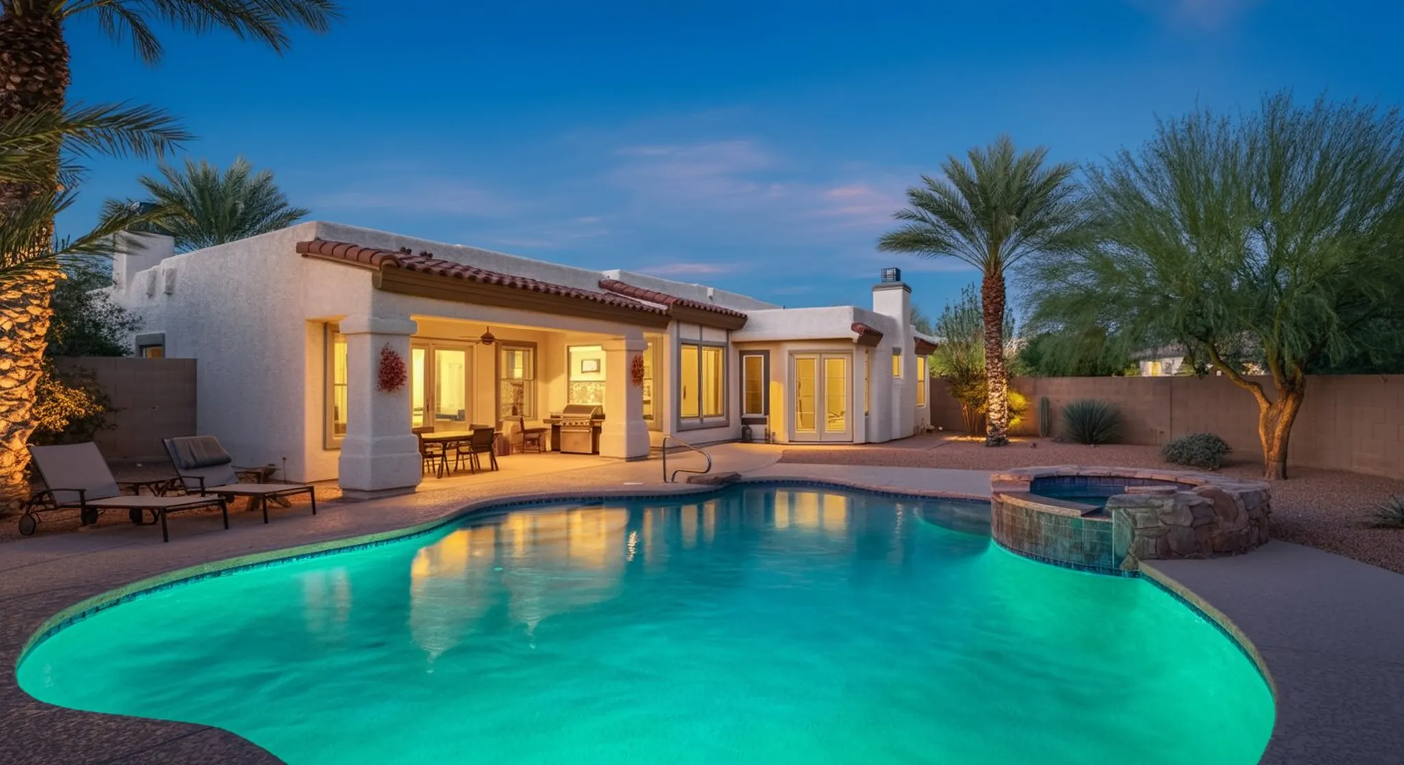 Wide atmospheric establishing shot of Scottsdale — sense of place, evocative, no people in foreground, no signage, no text overlays. Render this scene as it actually looks in Scottsdale — its native l