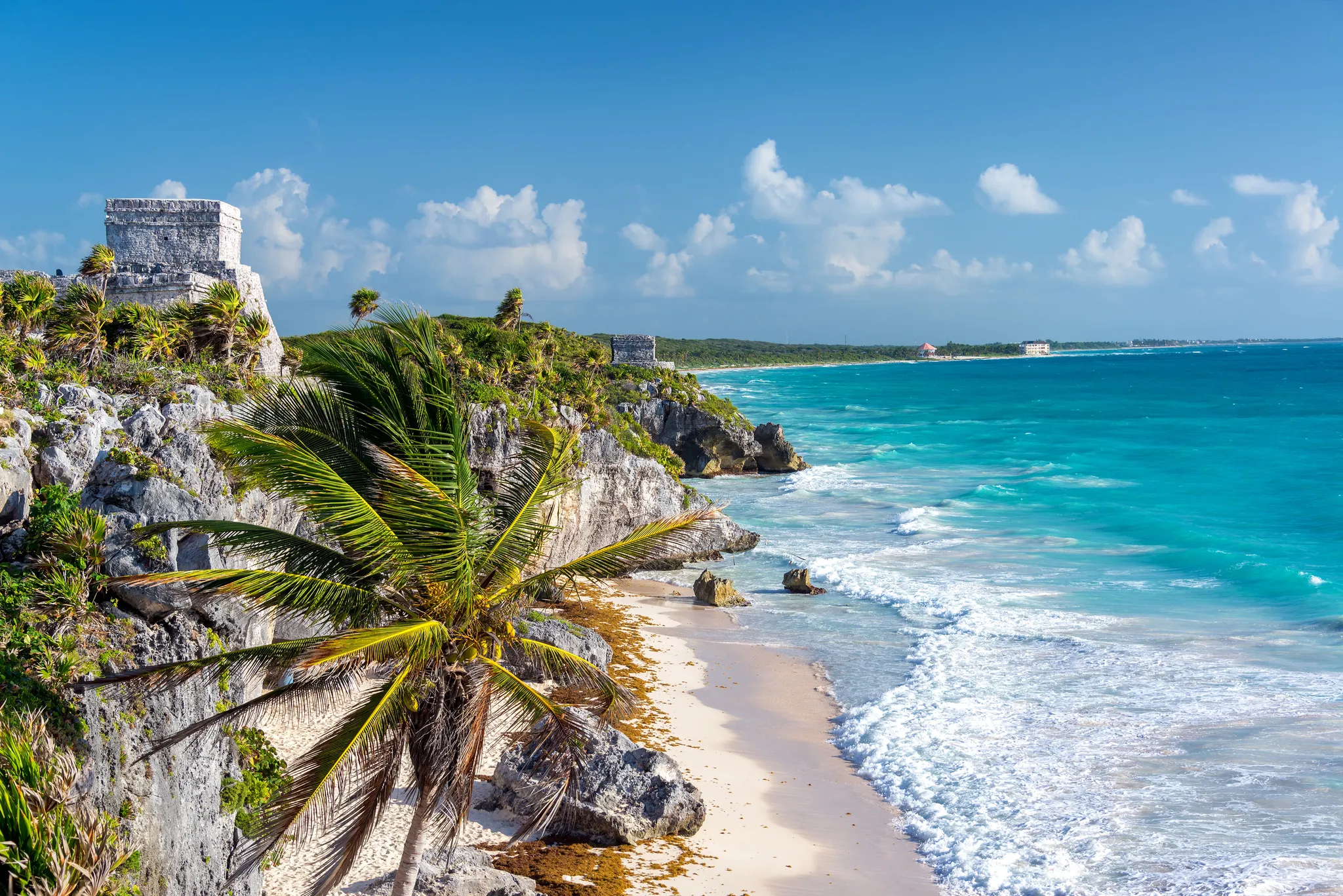 A stunning aerial view of a luxury villa on Grand Cayman with a seafront pool and lush greenery.