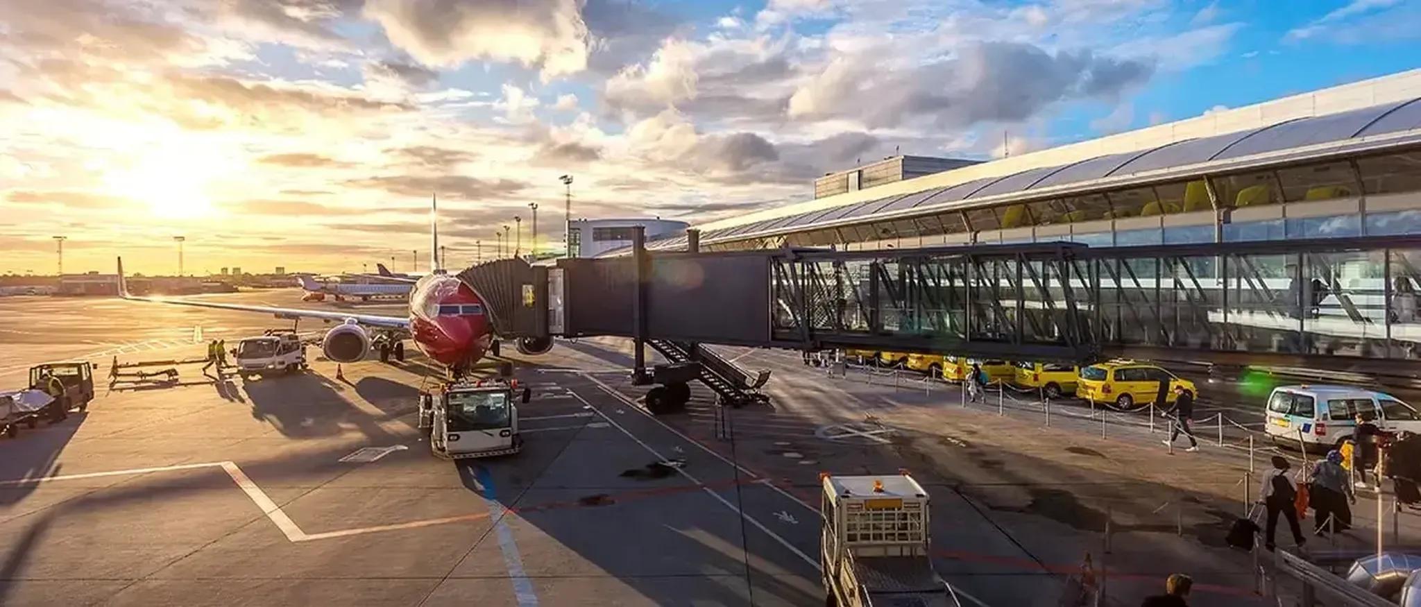 Exterior view of Cancun International Airport terminal in Quintana Roo Mexico