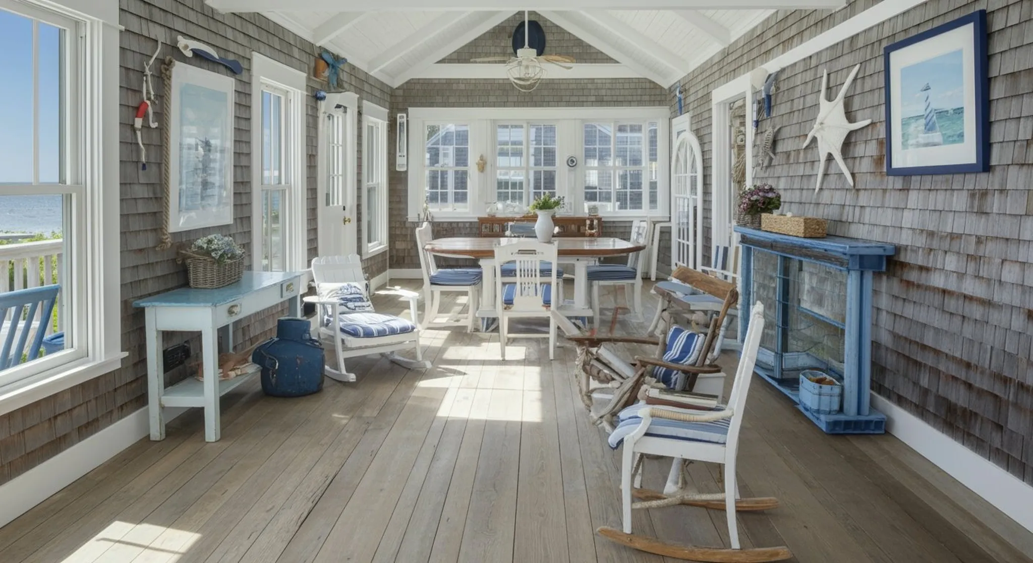 Intimate close-up still life that reinforces the section theme "Drew hosts every home personally", warm window light, shallow depth-of-field, no people. Geographic setting: classic Cape Cod summer — w